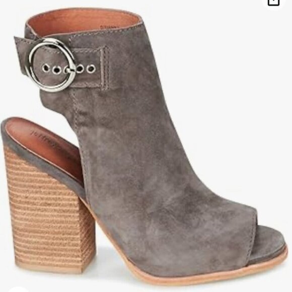 Jeffrey Campbell Briana Grey Suede Open Toe Booties Size 6 - Picture 1 of 14